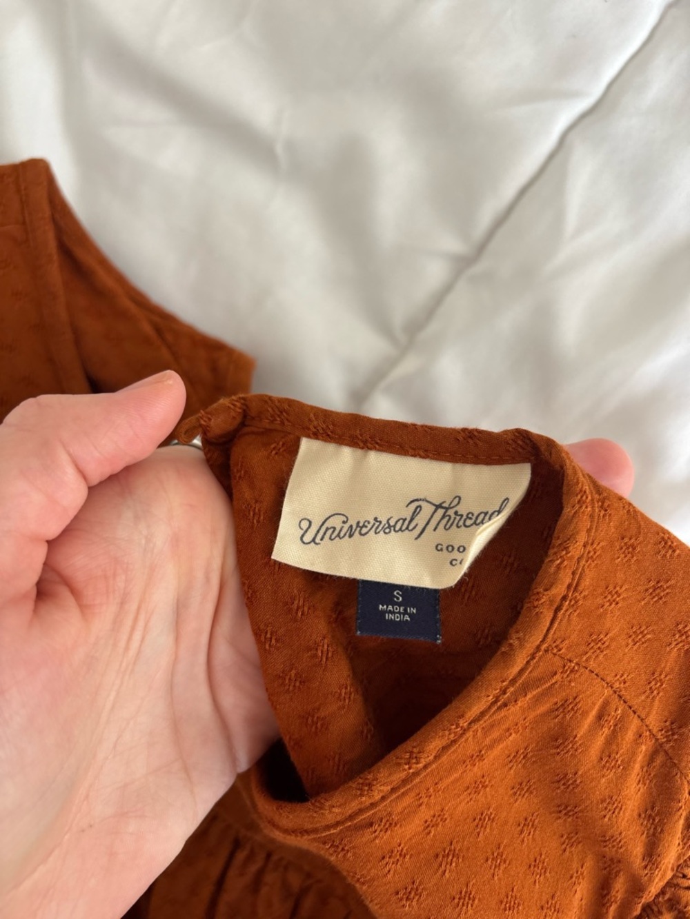 Universal Thread Rust Eyelet Ruffle Dress - Picture 4 of 5